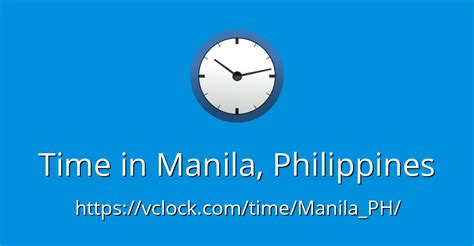 Current time phillipines - 1 day ago · Sunrise, sunset, day length and solar time for Metro Manila. Sunrise: 06:17AM. Sunset: 06:03PM. Day length: 11h 46m. Solar noon: 12:10PM. The current local time in Metro Manila is 10 minutes ahead of apparent solar time. 